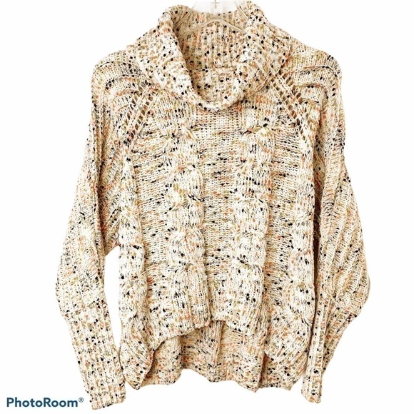 𝅺MOON & Madison Confetti Slub Cowl Neck Sweater NWT Size XS - Picture 3 of 12
